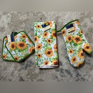 sunflower kitchen linens